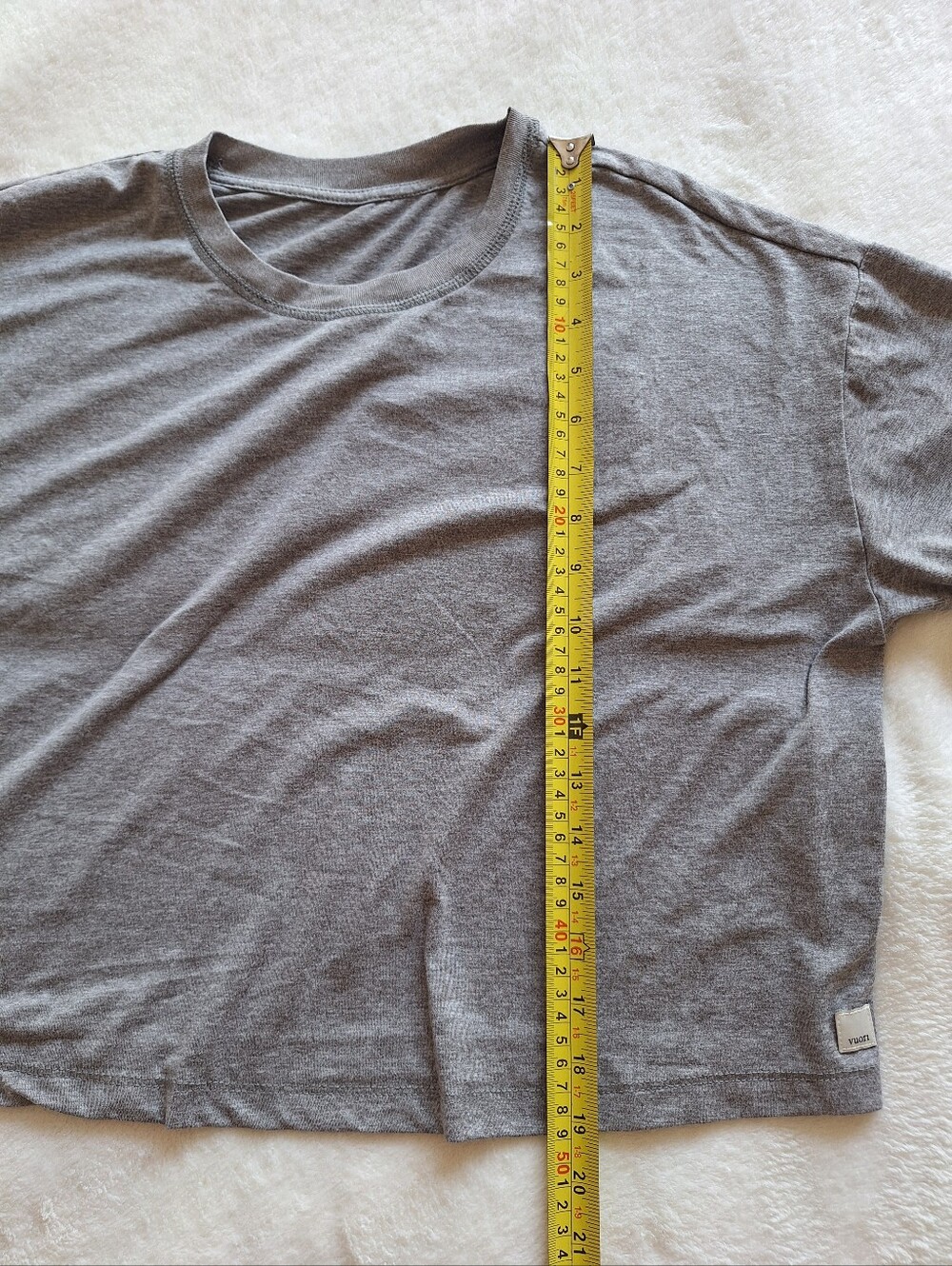 Vuori Women's Energy Tee Heather Grey Oversized Crop Performance T-Shirt Size M - Picture 4 of 6